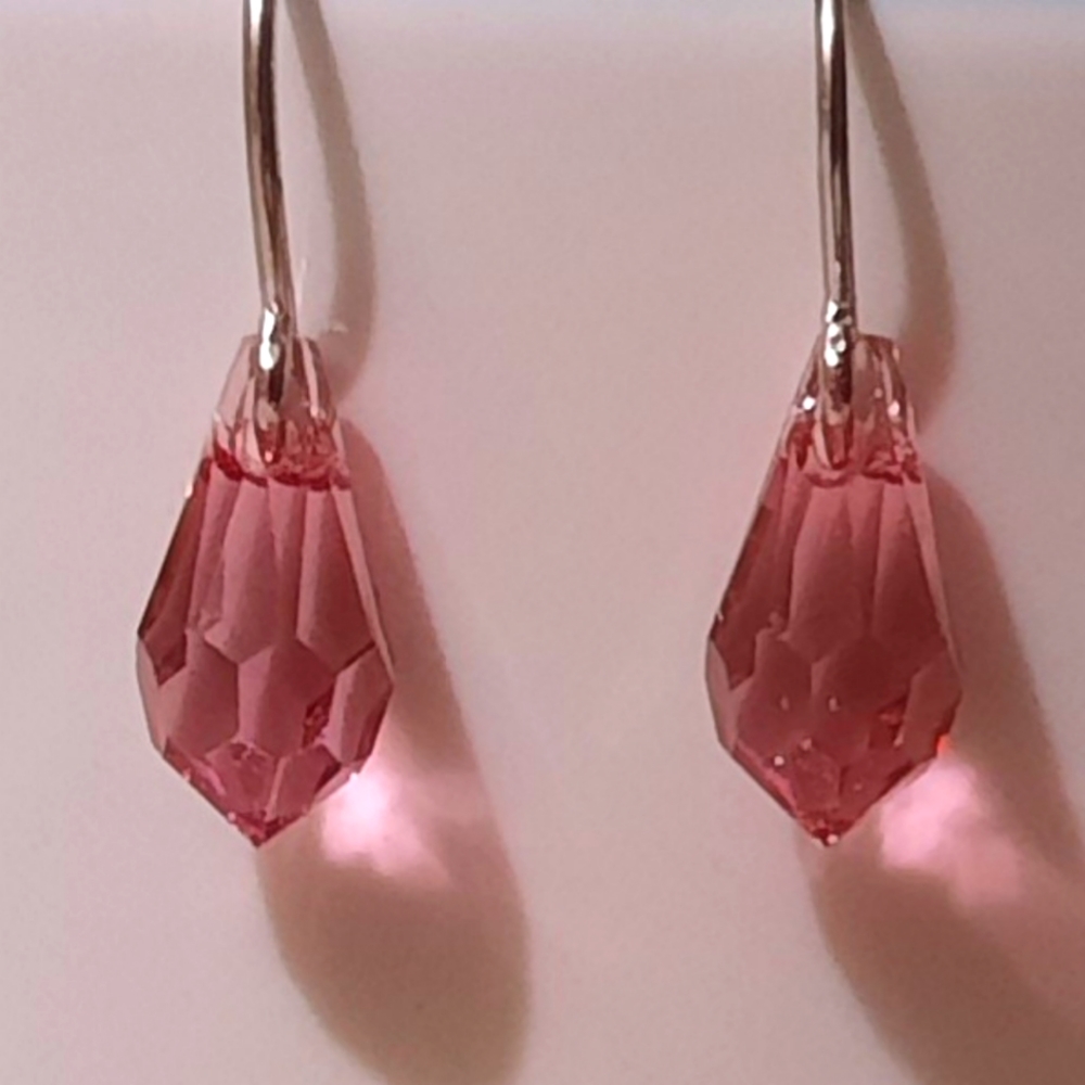 Pink Swarovski crystal earrings
